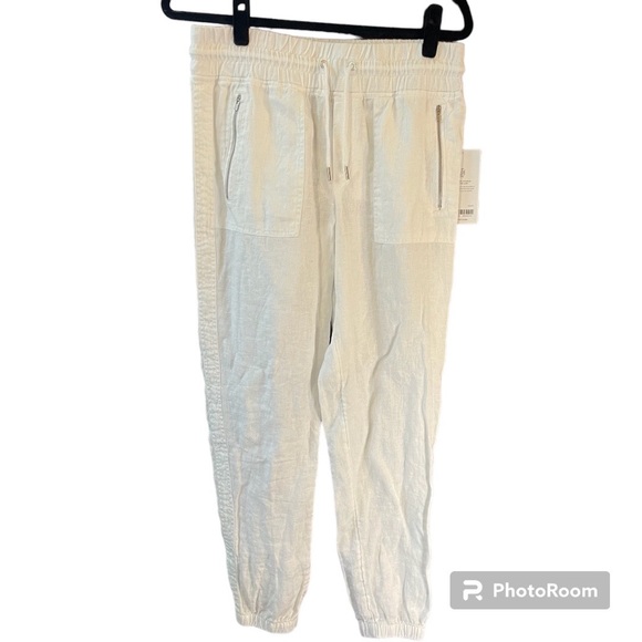 NWT Athleta White Cabo Linen Jogger 6T tall - Picture 8 of 13